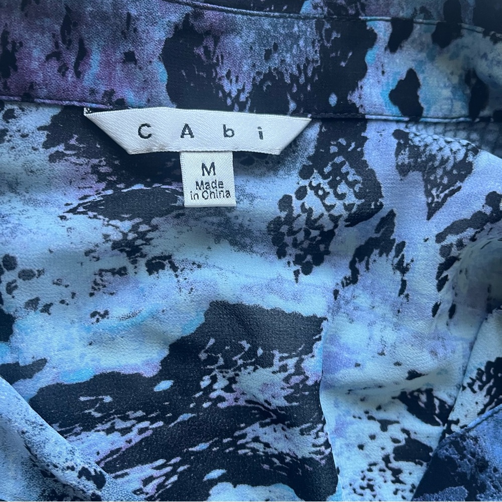 Cabi #609 Blue Sheer Python Snake Fitted Blouse S… - image 4